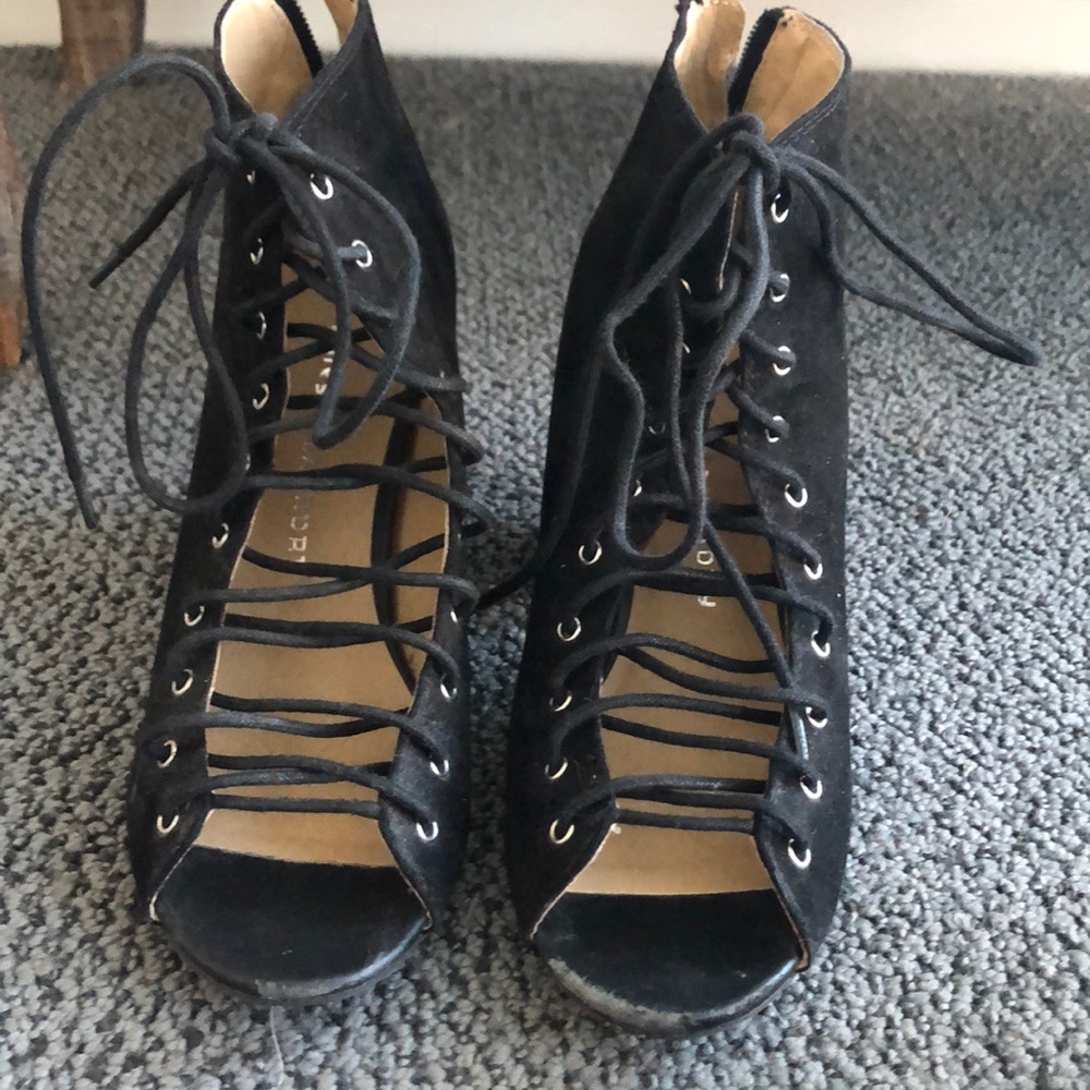 Black Lace Up booties